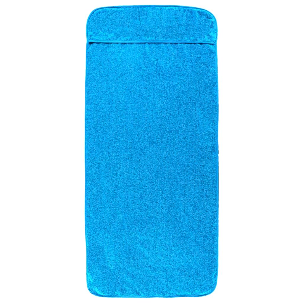 Strandtücher 2 STK Türkis 75x200 cm Stoff 400 GSM mit Liegenklappe