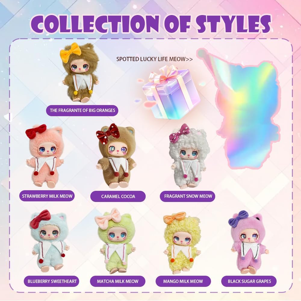Plush Blind Box Doll, 6.7-inch Cute Liila Plush Toy Mystery Box (1 of 9 Possible Styles) Popular Collectible Toy Creative Set Birthday Gift/Christmas Holiday (1Pcs)
