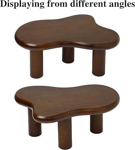 Miniatura 6 de Mesa de Centro Nube de 34"(L), Mesa de Centro de Madera Moderna para Sala de Estar, Mesas Centrales de Acento Únicas con 3 Patas, Mesas de Té