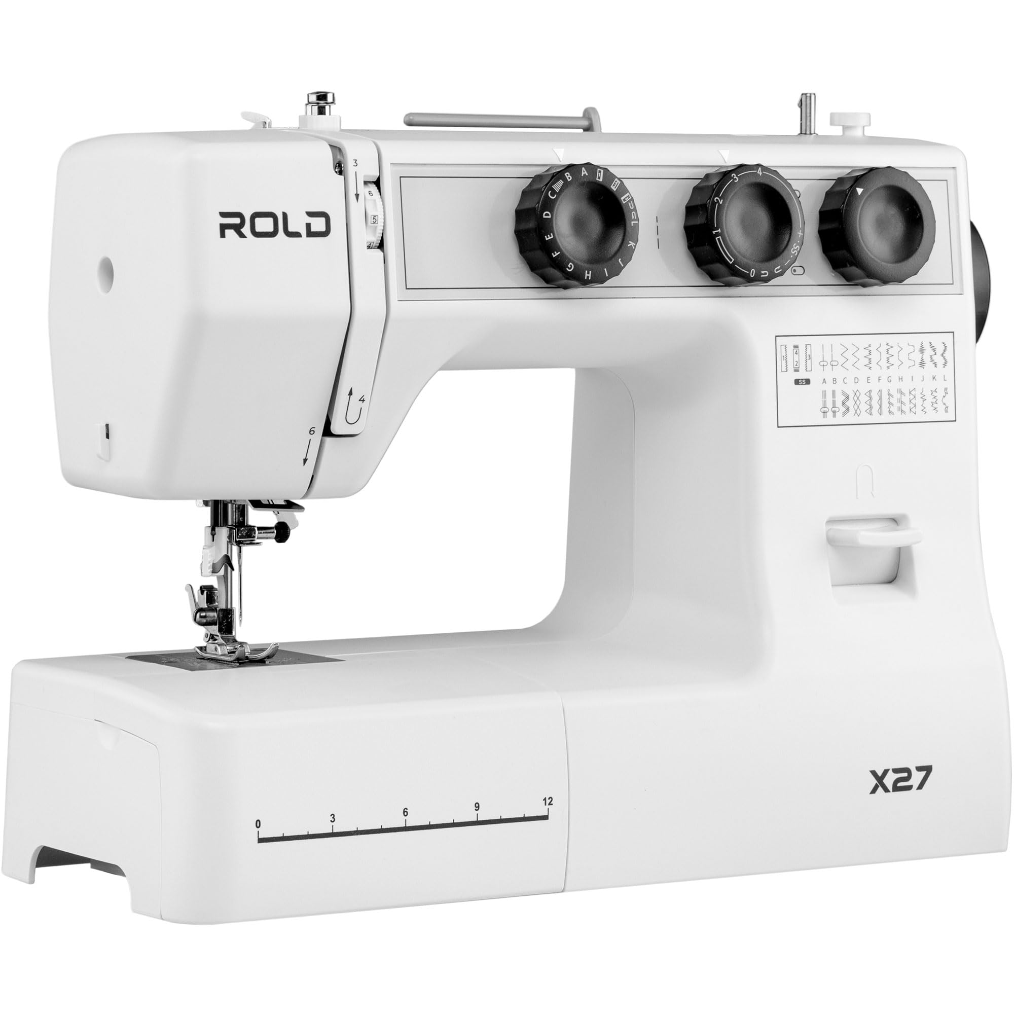 ROLD X27 Mechanische Nähmaschine mit Servomotor – 25 Stichprogramme, Automatischer Nadeleinfädler, LED Beleuchtung, Freiarm, Leise & Präzise