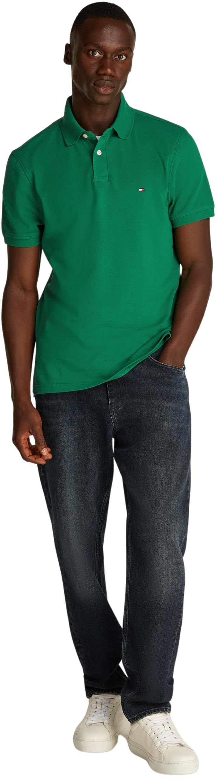 Tommy Hilfiger Uomo Maglietta Polo Maniche Corte Regular Fit con Chiusura con Bottoni