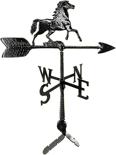 Miniatura 3 de Veleta de caballo de aluminio de 24  - Veleta al aire libre con adorno - Decoración de techo de metal - Montaje incluido (4 a elegir) - Veleta de