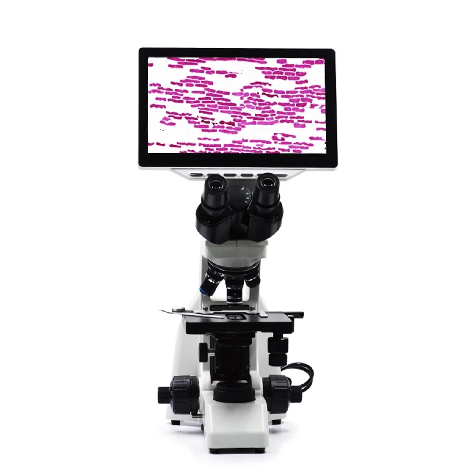 Microscopio Biologico Digitale Lcd801 con Schermo LCD HD da 10,6" - Obiettivo Acromatico per Immagini Nitide