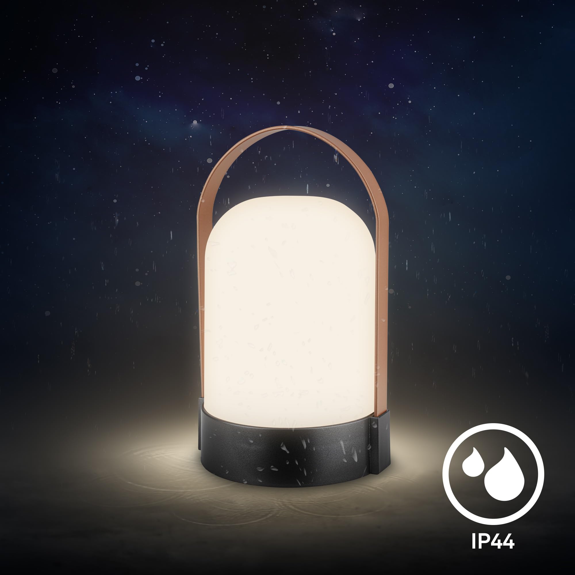 BRILONER - Lampara de mesa sin cable, regulable en niveles, ip44, cable usb-c, brillo regulable, LED recargable, lampara mesita noche, 14.5 x 13.5 x 24 cm, antracita coffee
