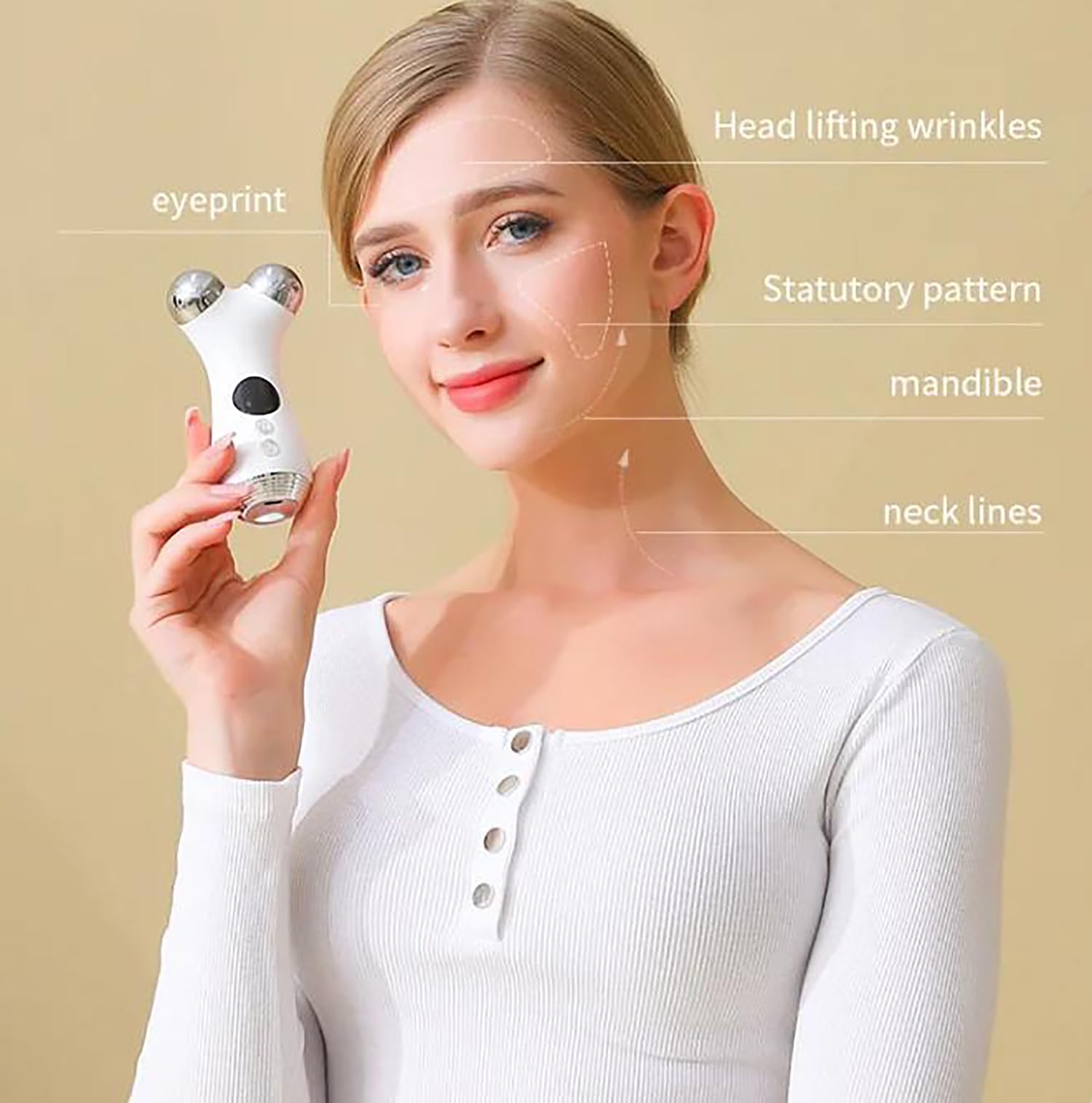 Microcorriente Facial Esculpir Dispositivo, Máquina Lifting Facial, 3 Modos Ajustables Y Efectivamente Mejorar La Forma De La Cara, El Apoyo Calor a Temperatura Constante Comprimir, Para El Hogar