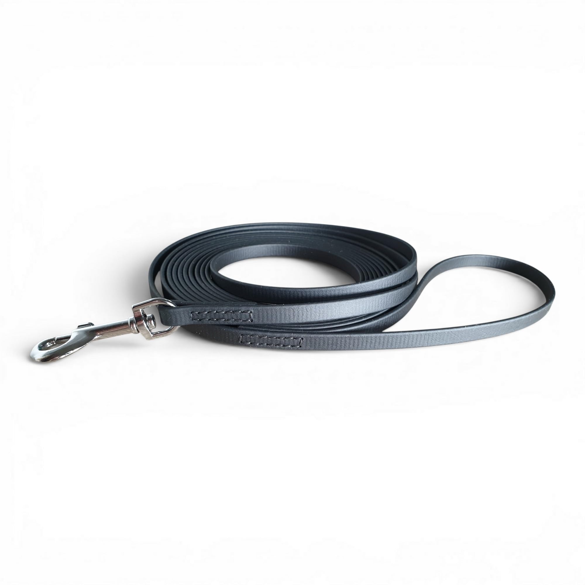 p.e.s. BioThane® 9mm Dog Training Long Line Lead with Handle - Waterproof, Durable, Handmade in the UK (Black, 10 Feet)
