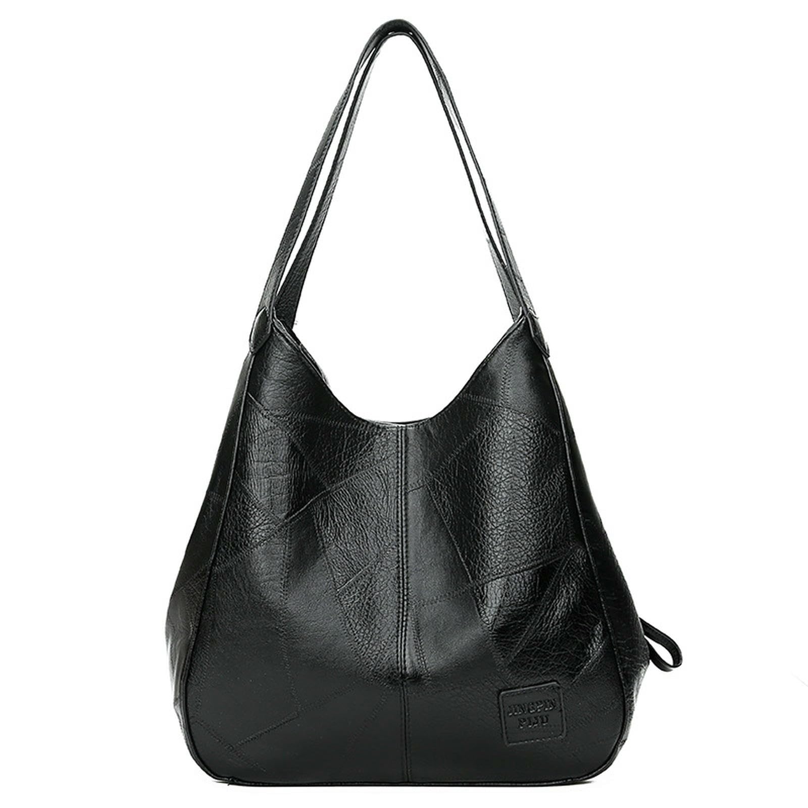 Borsa Donna a Tracolla in Pelle Morbida da - Borsetta Multi -compartimento di Grande capacità per Lo Shopping e Il pendolarismo-Nero