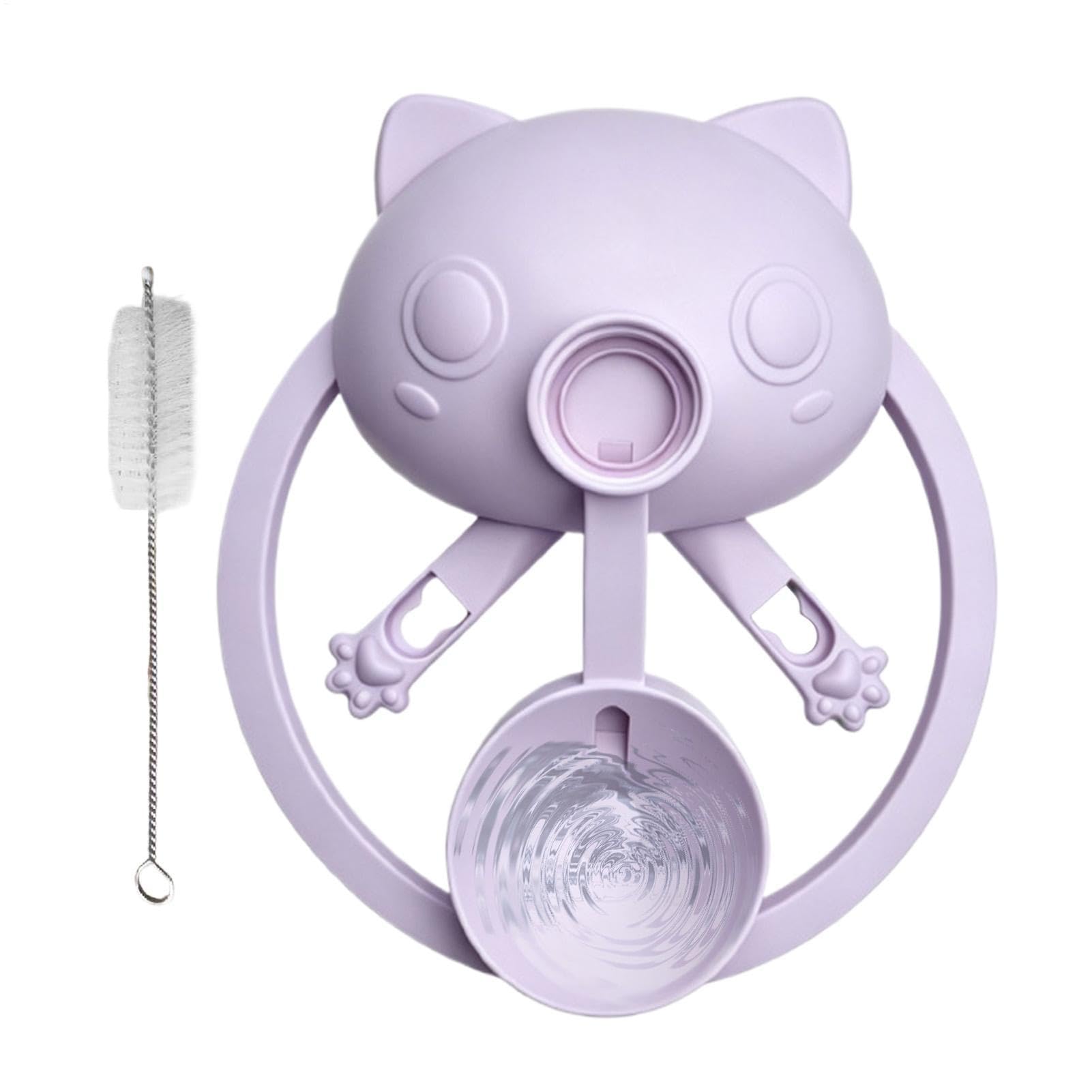 Soporte para botellas de agua para gatitos con base antivuelco y platillo integrado