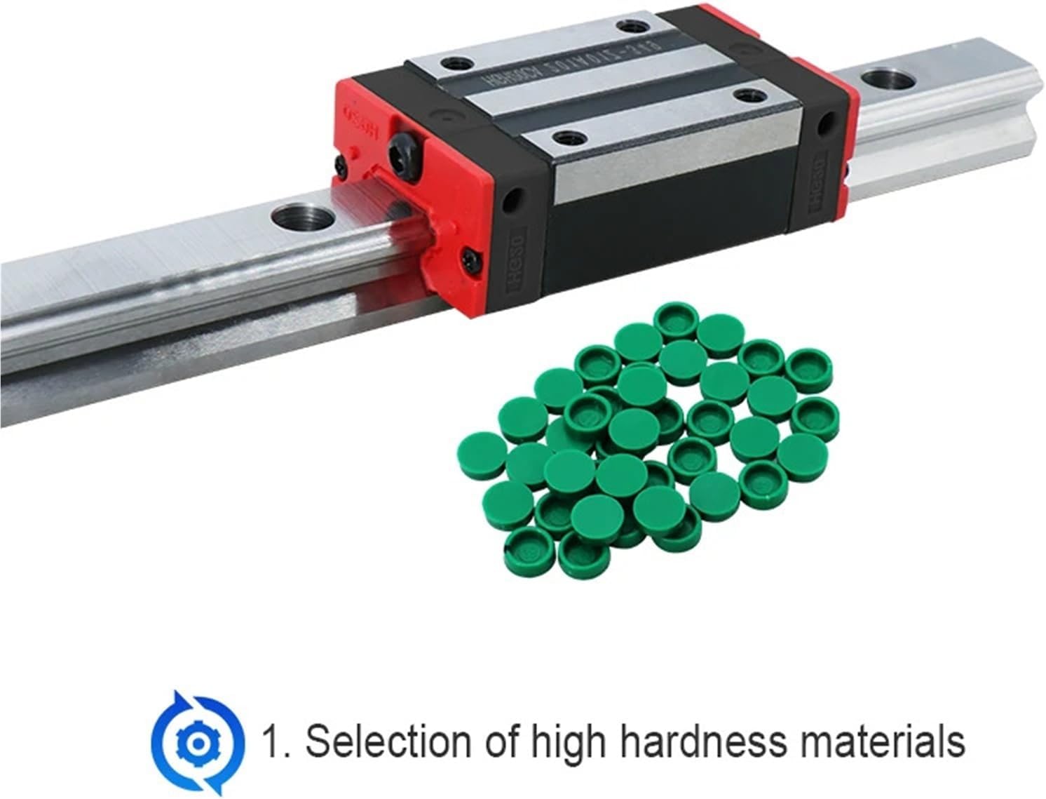2Pcs HGR20 1800 1850 1900 2000mm Linear Guide Rail + 4 PCS Carriage Bearing Block HGH20CA HGW20CC(HGW20CC,1850mm)