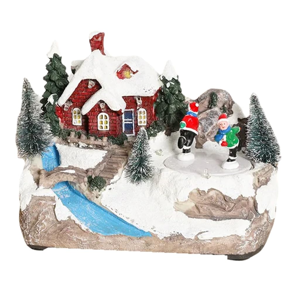 CTRLZS Christmas Rotating Music Statue Christmas Home Decoration Desktop Ornaments B
