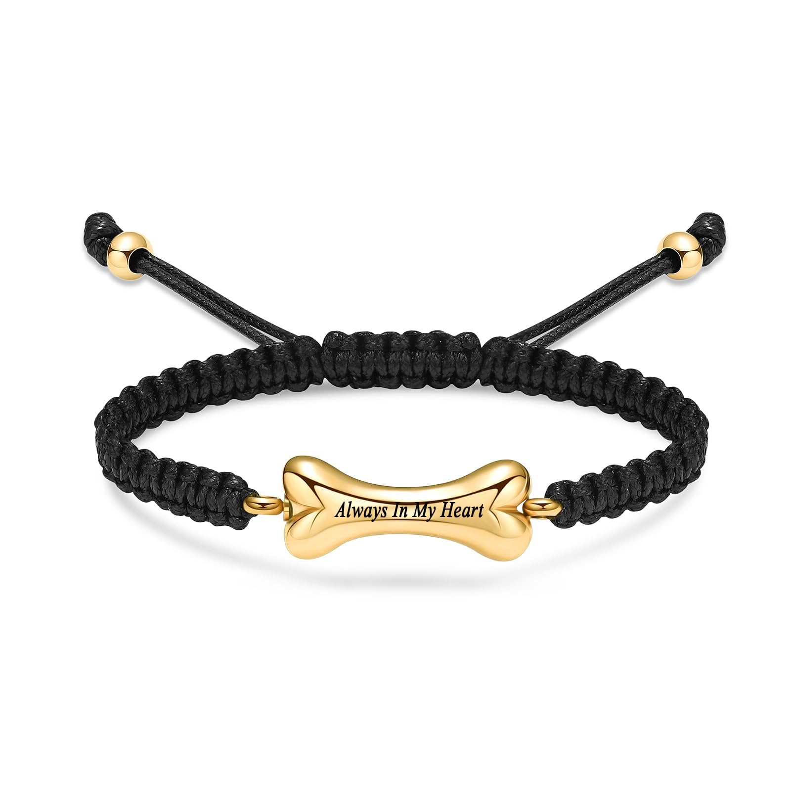 Braccialetto con urna di cane e urna ricordo di cenere, regolabile, corda intrecciata, urna per animali domestici, cenere, ornamenti per cani per uomo e donna