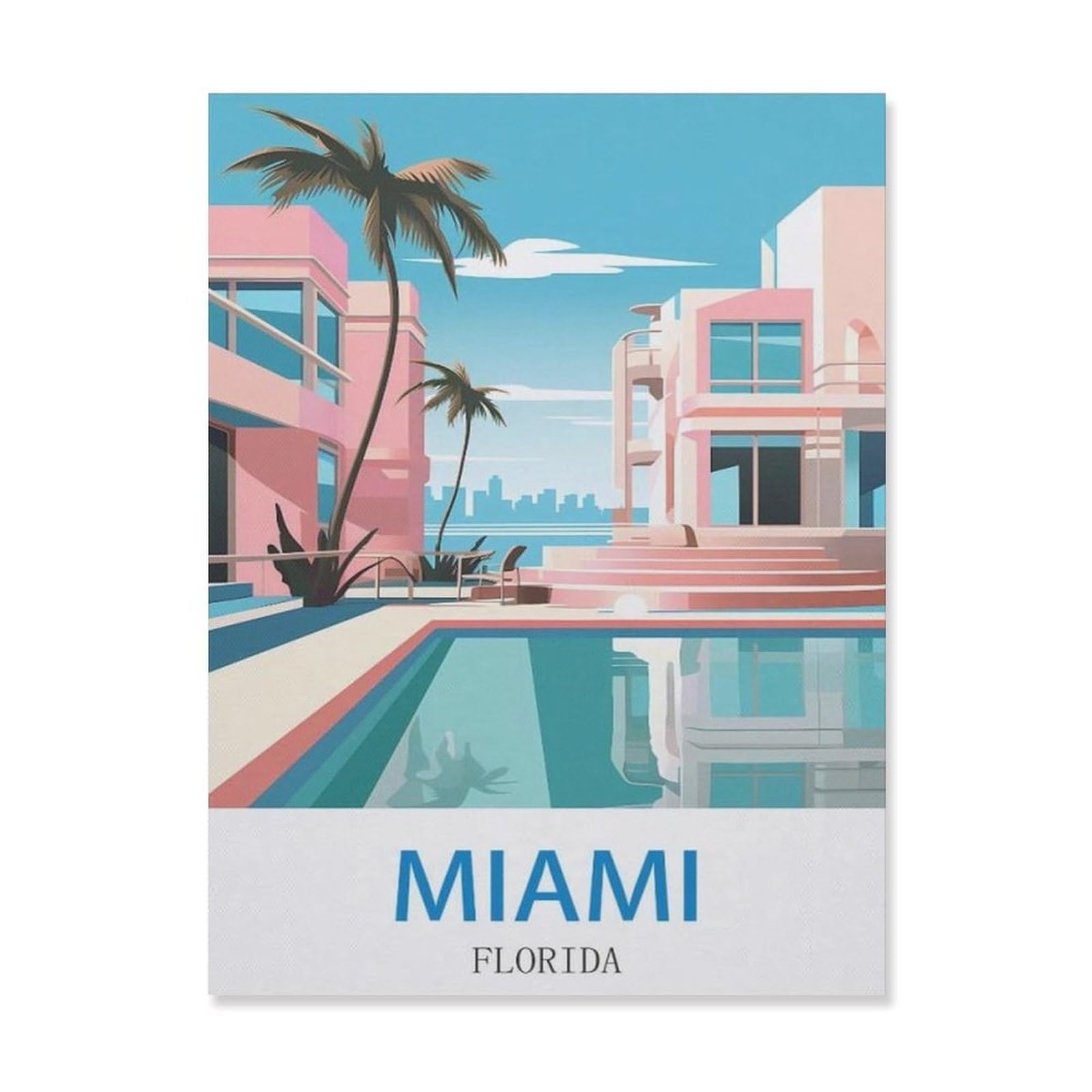 Miami Florida，Funny Tin Sign Retro Metal Sign for Home Farm Toilet Restroom Washroom Wall Decor Gift(30x40cm）12x16 inch-EI69