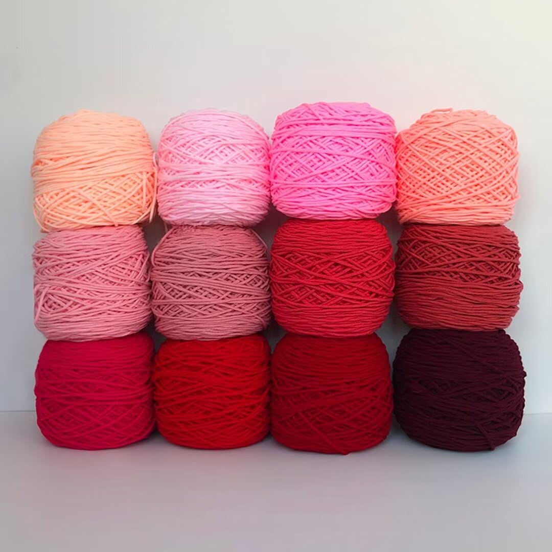 przędza dziewiarska, 100g/200g kulki z różnej przędzy tuftingowej, kolor gradientowy, kulka nici 8-warstwowych(Red Series,200g/roll)
