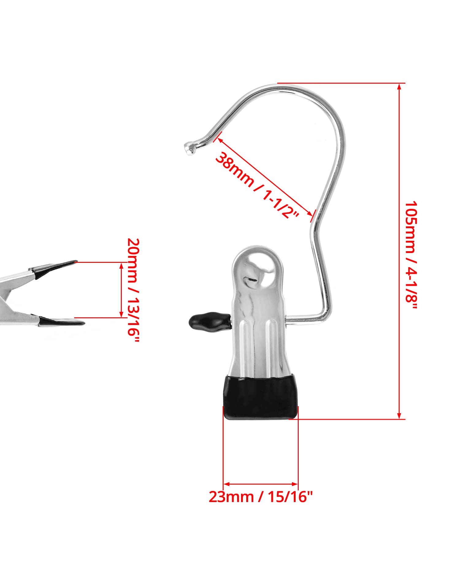 QWORK® 40 Pezzi Appendini con Oinze Anti Scivolo, Grucce Appendiabiti in Acciaio Inox con Pinze per Viaggi, Armadio, Pantaloni, Scarpe, Asciugamano