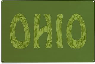 Lantern Press 10x15 Inch Wood Sign, Ready to Hang Wall Decor, Ohio, Outdoor Typography, Woodgrain Type