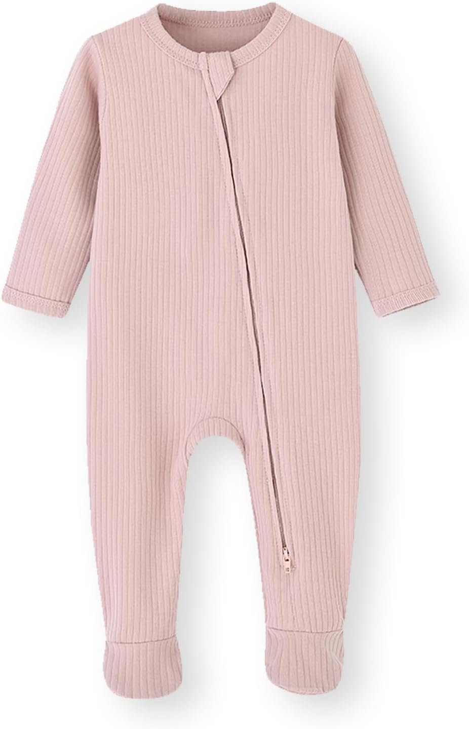 ACESTAR Baby Footies Pajamas, 2-Way Zipper Baby Sleepers with Mitten Cuffs - Long Sleeve Baby Zip Up Onesie for 0-12 Months