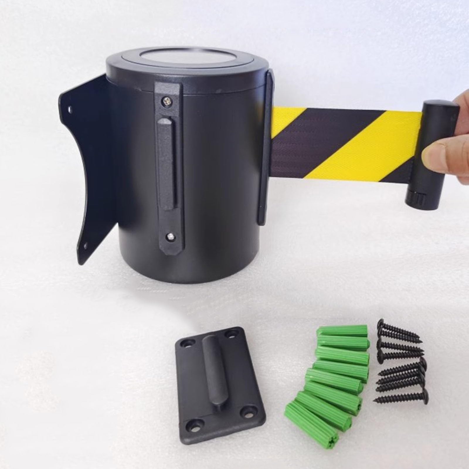 CAIFEXUE Retractable Belt Barrier, Carbon Steel Housing with Mounting Accessories,2/3/5/10M Wall Mount Safety Cordon Barrier/a/5M(16.4Ft)