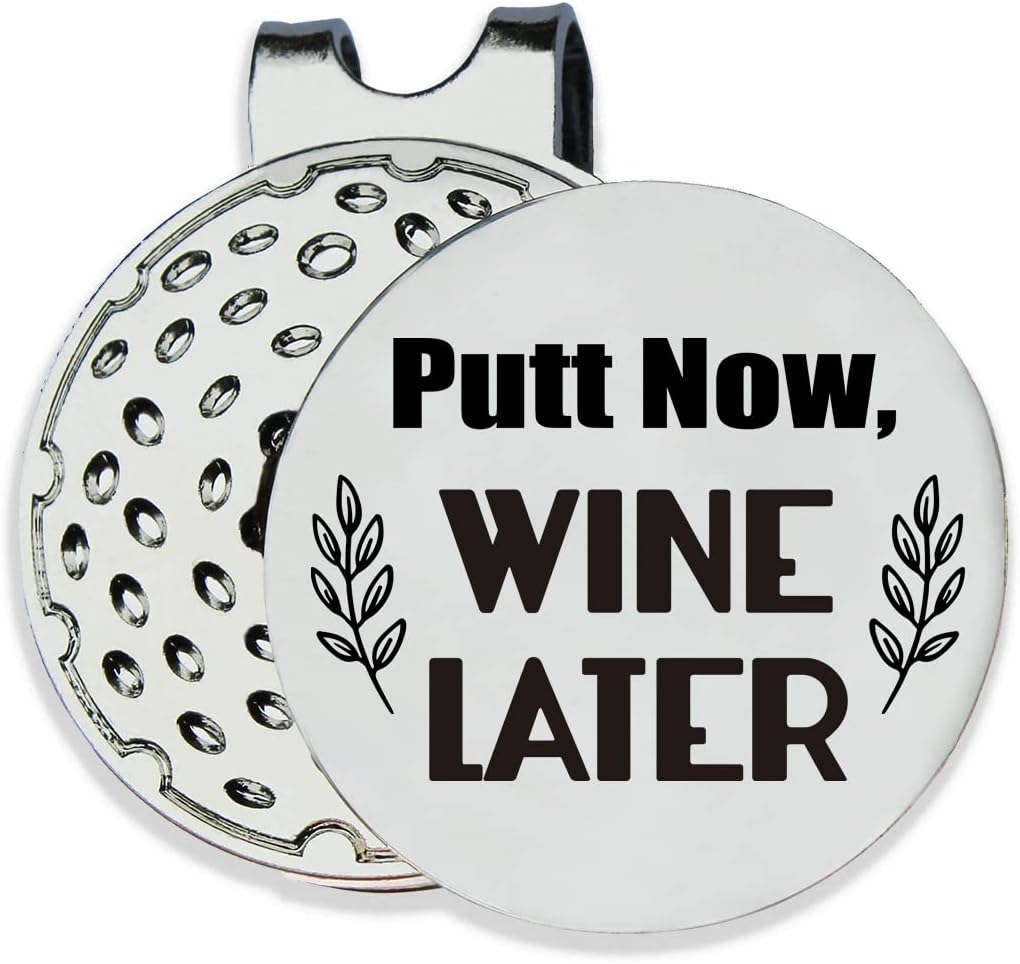 TSUYAWU Putt Now Wine Later Golf Ball Marker Funny Golf