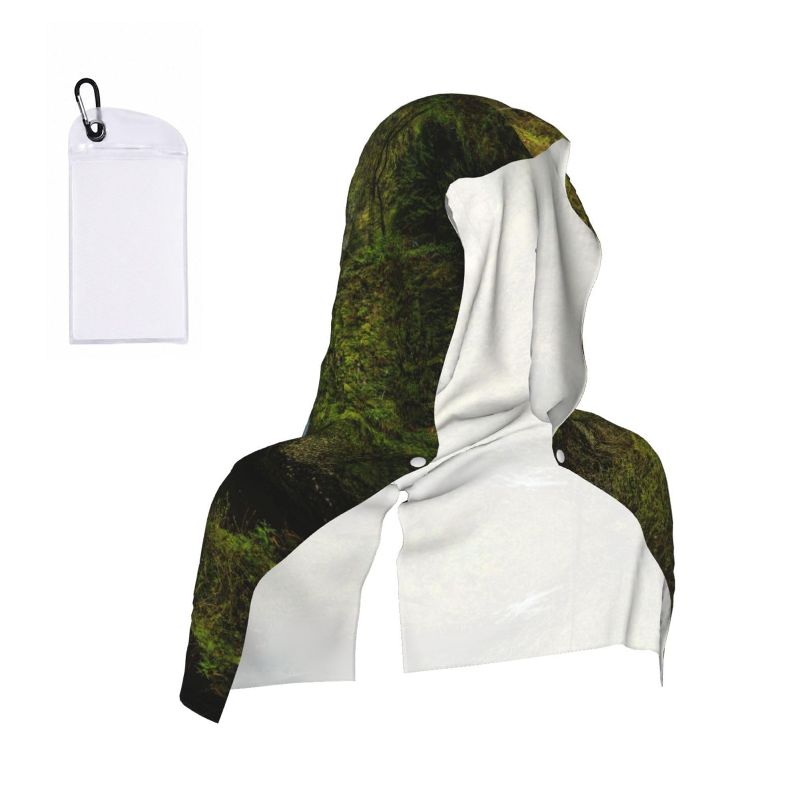 WXWJSHMGC Small Bridge And Waterfall Print Cooling Hoodie Towel, Cooling Towels For Neck And Face Sun Protection Instant Cool Hoodie(Sport/Camping/Work Out/Hot Weather)