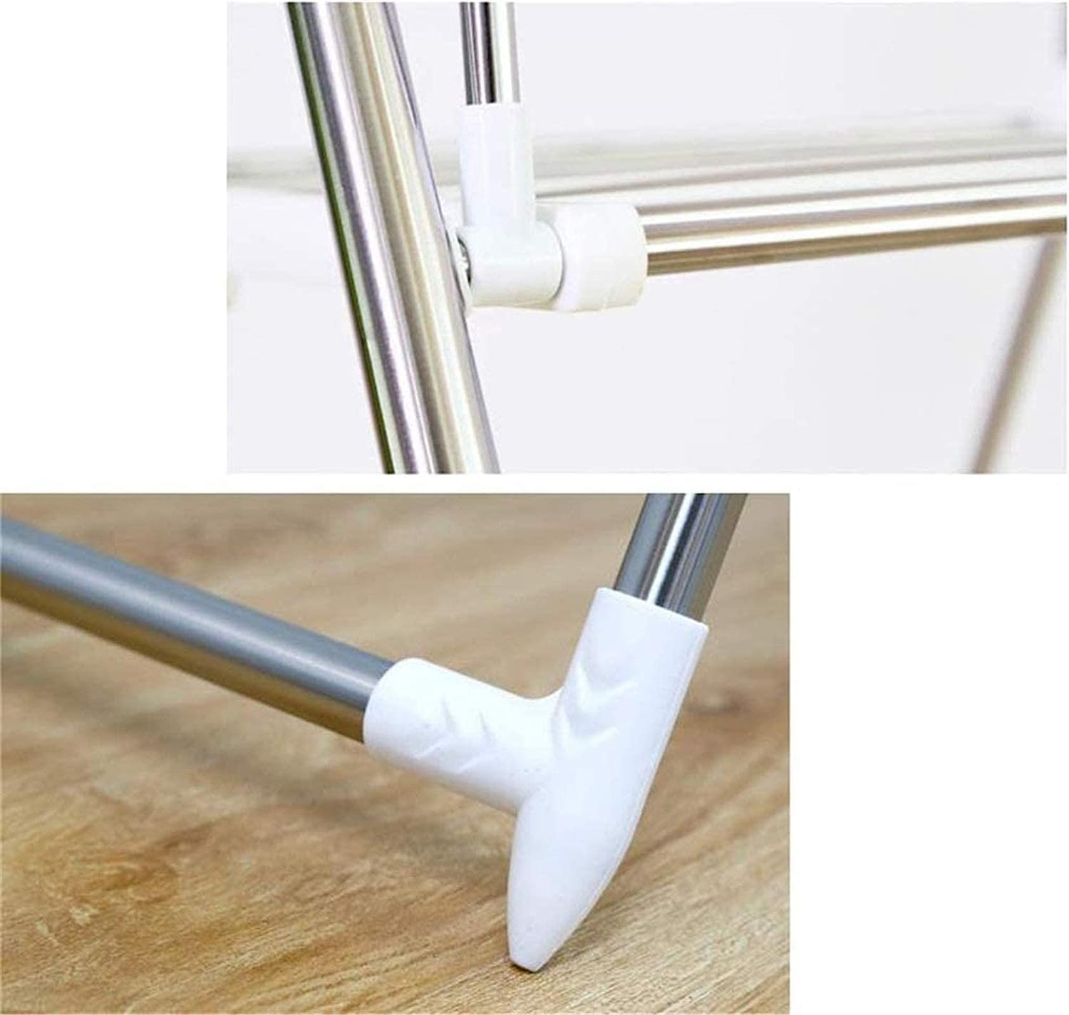 Zusammenklappbarer Wäscheständer Dreifach rollender Wäscheständer, Hängeständer, zusammenklappbarer Flügel-Wäscheständer, vertikaler Wäscheständer for den Innen- und Außenbereich, Edelstahl-Hängestang