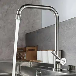 Torneira de Cozinha Retangular Bancada Inox Escovado – Alta, Longa e Moderna | Design Gourmet, Instalação simples, Durável e Anticorrosiva