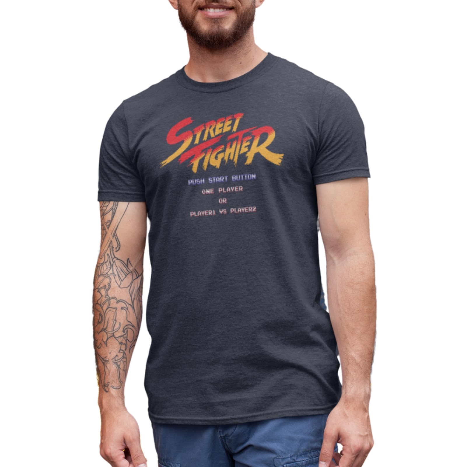 American ClassicsUnisex Street Fighter Start Screen Adult Short Sleeve T-shirt T-Shirt (pack of 1)