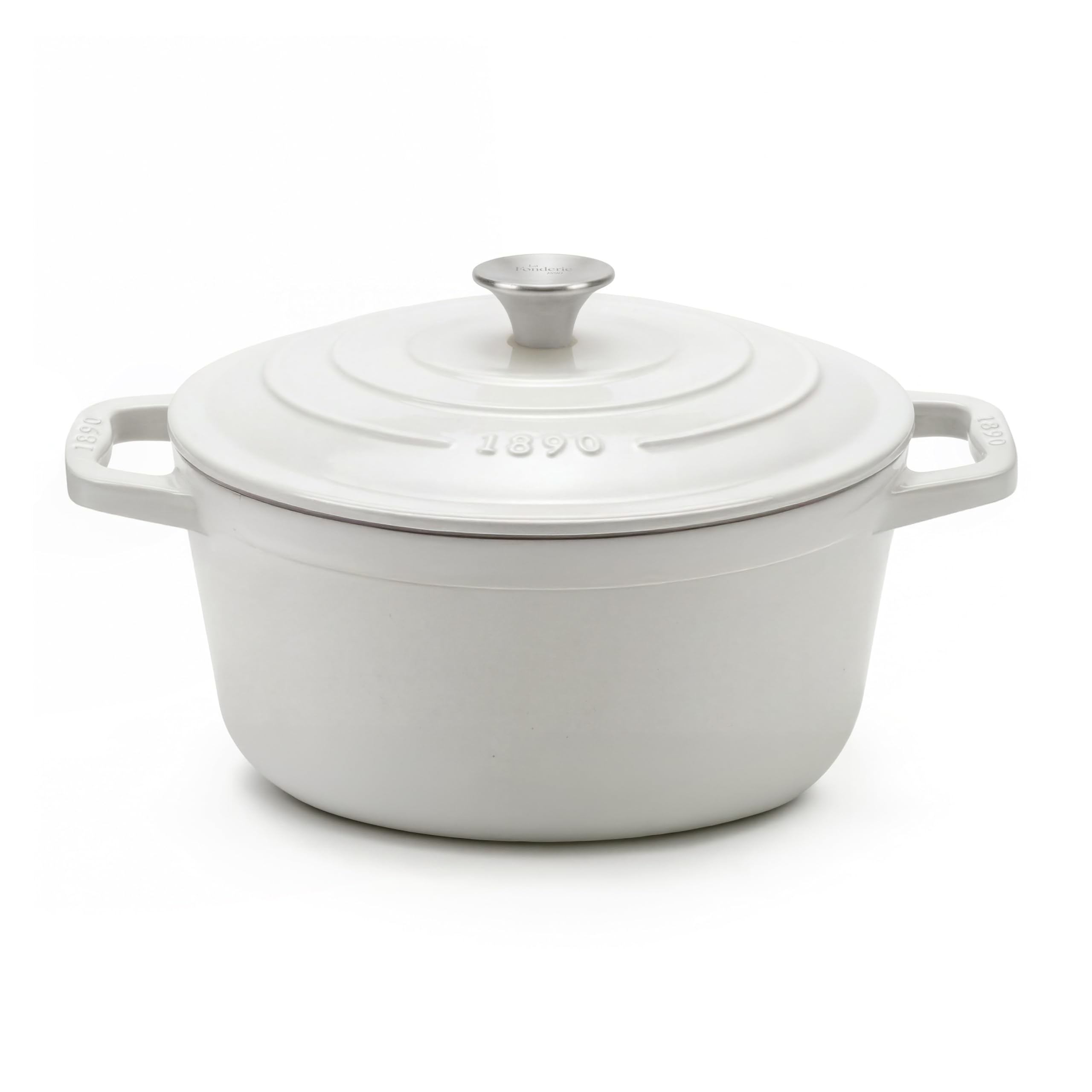 Cocotte en fonte émaillée 22cm à induction beige 3,3 L pour mijoter et rôtir