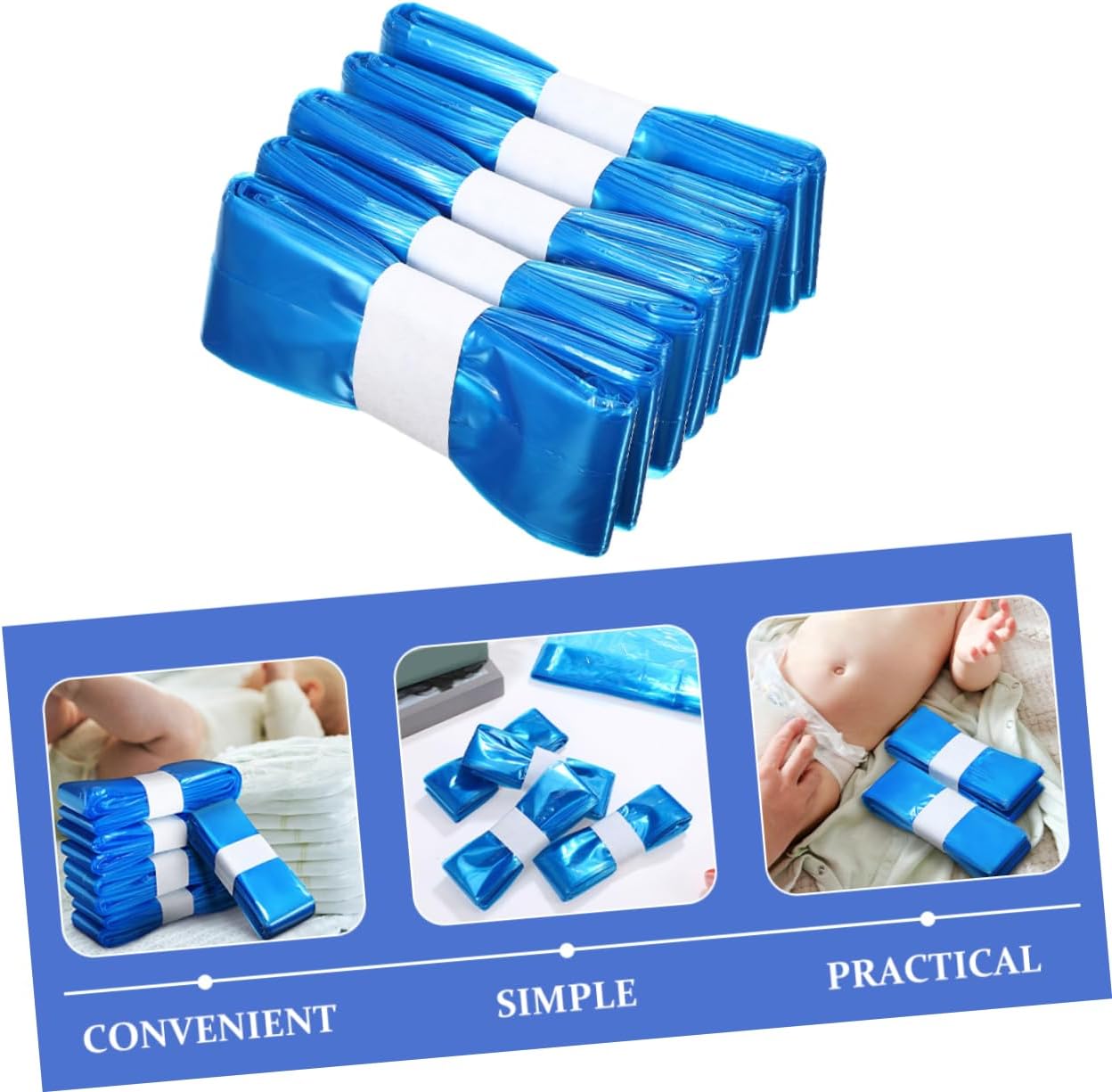 5pcs Odor Diaper Pail Refill Bags Diaper Pail Trash Liners Garbage Bags for Adult Disposal
