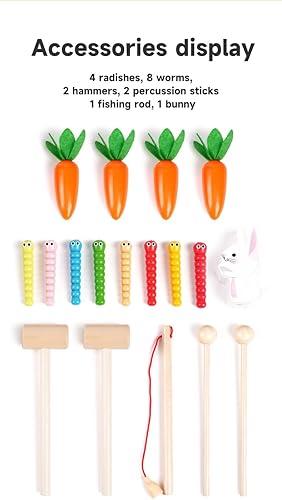 Miniatura 6 de Juguetes Montessori para niños de 1 año, (8 en 1), juguete de madera para golpear martillos, juego de golpe a topos para niños pequeños, juego de