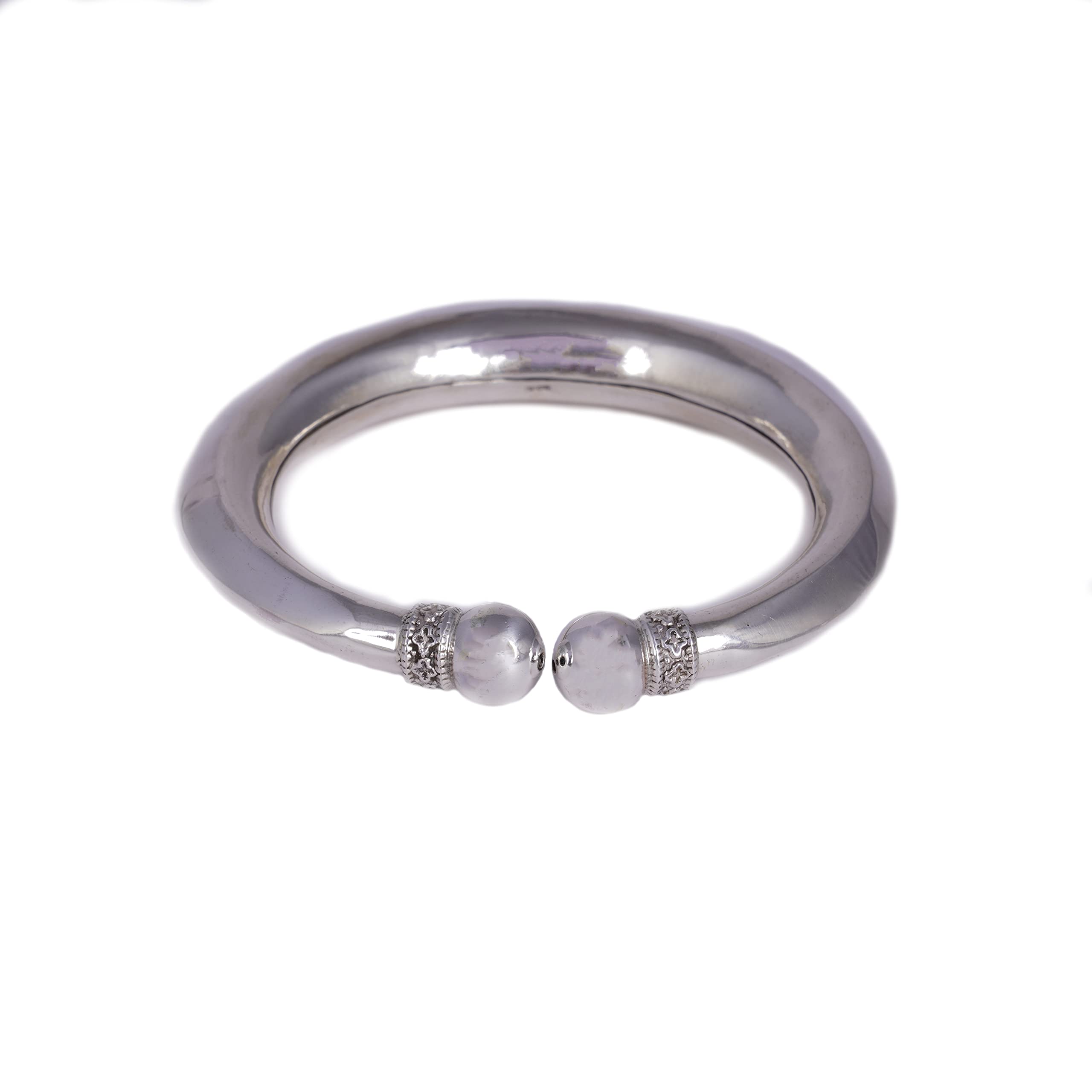 Shyle 925 Sterling Silver Bangle/Bracelet, Adya Fine Versatile Kada,Well Stamped with 925,Traditional Silver Chudi, Handcrafted Silver Bangle Kada,Gift for Her (24) (B0BMG9DR6K) Amazon Price History, Amazon Price Tracker