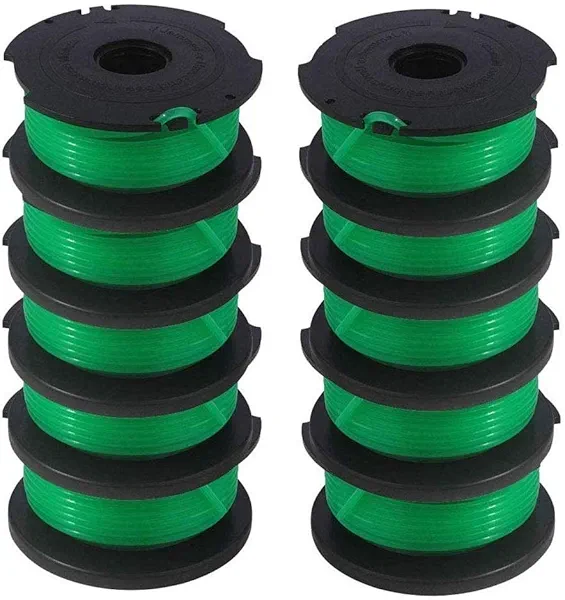 GH3000 Trimmer Replacement Spools Compatible with Black and Decker SF-080 LST540 Weed Eater, 20ft 0.080 inch GH3000R LST540B LST540 Edger Refills Parts, SF O80 Auto-Feed Single Line Cord (10 Pack)