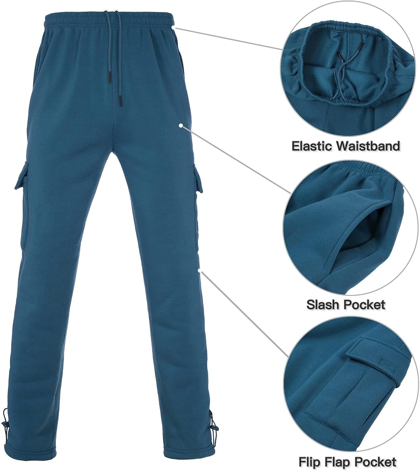 Men's Tracksuit 2 Piece Thick Warm Sweatsuit Set Sweatpants and Hoodie Fleece Athletic Jogging Suits With Pockets - Image 4