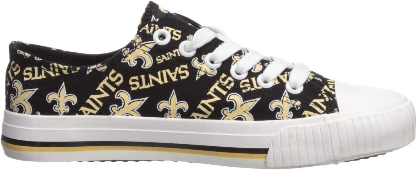 FOCO New Orleans Saints NFL Womens Low Top Repeat Print Canvas Shoes - 8 - Image 7