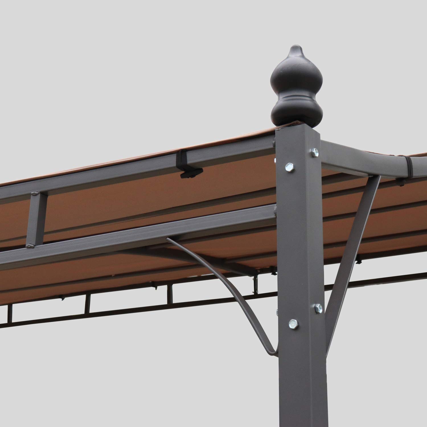 Pergola adossée 3x2.5m Brestum Toile Taupe Murale