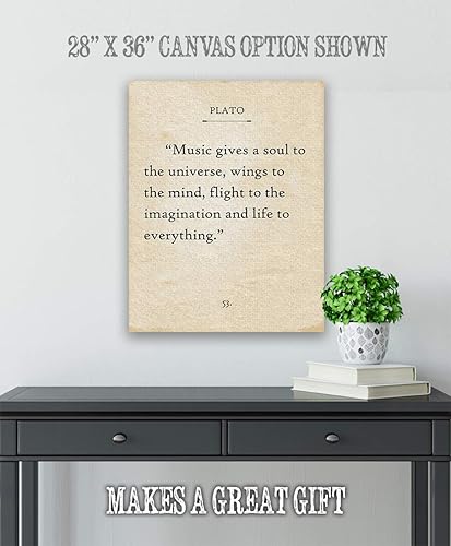 Miniatura 4 de Plato - Music Gives A Soul To The Universe - Classic Inspirational Wall Art for Home and Office, Music Room Decor, Literary Book Page Posters,
