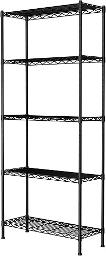 Estantería de 4 alambres de 14 pulgadas de largo x 36.2 pulgadas de ancho x 53.5 pulgadas de alto (4 niveles), estante de almacenamiento de metal