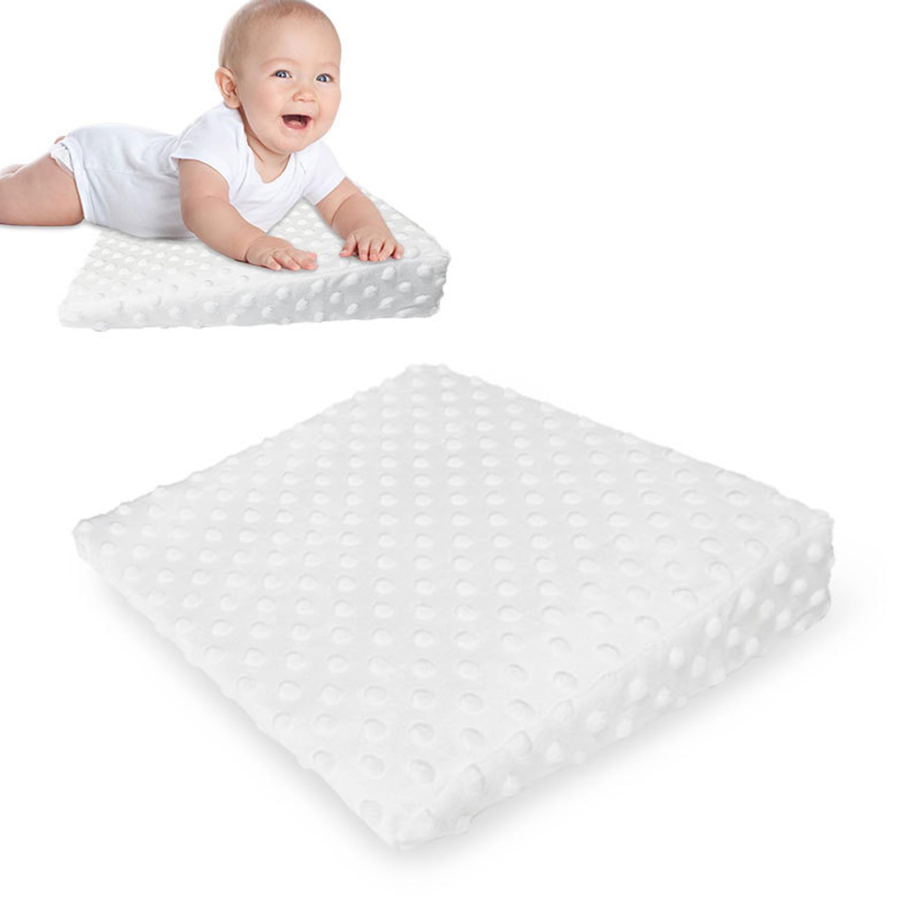 Cuscino Cuneo Muzrunq Per Neonati - Supporto Ergonomico 16x13x3 Pollici Bianco - Foto 12