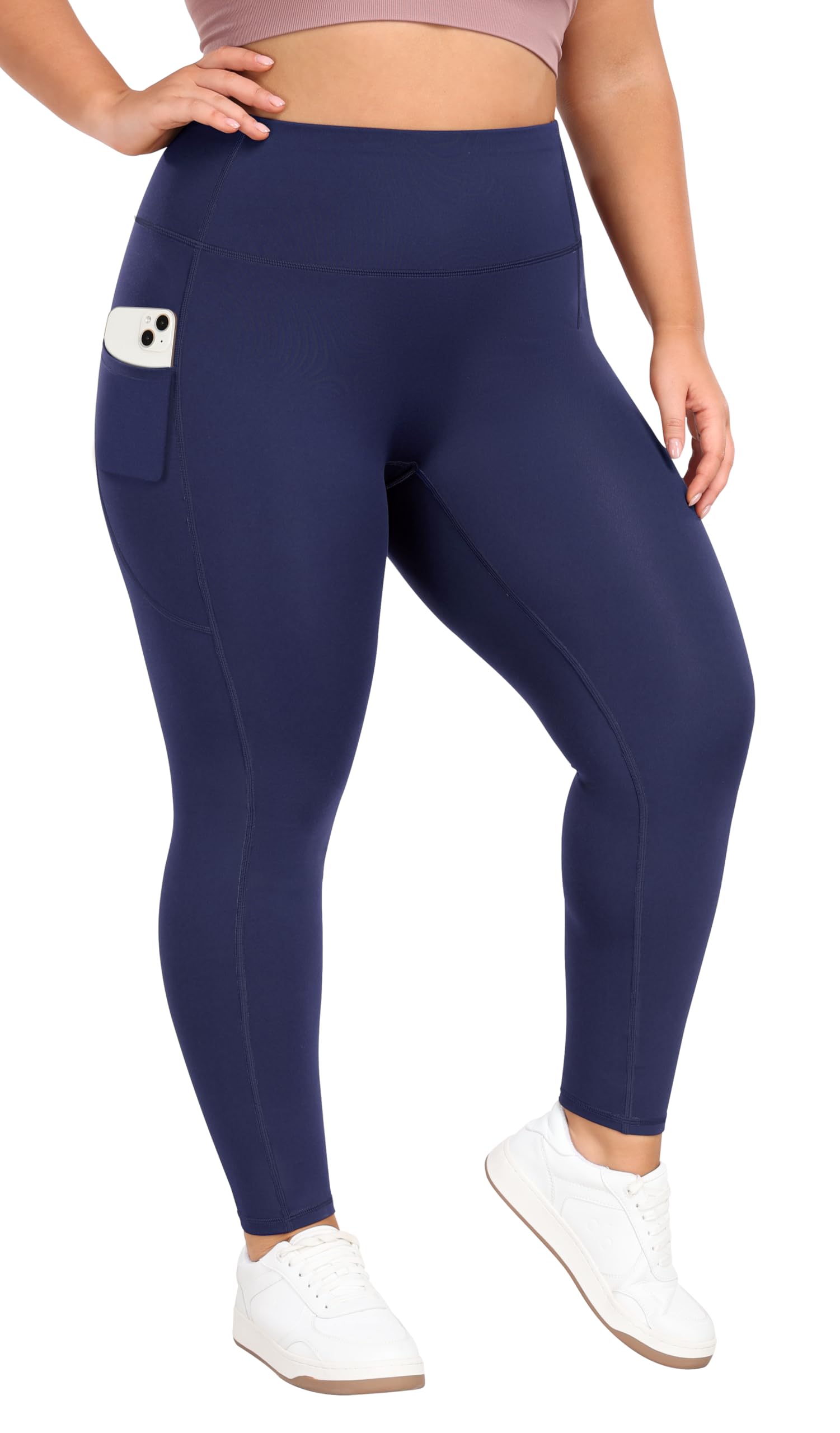 Workout Clothes Women's Plus Size Leggings With Pockets Black