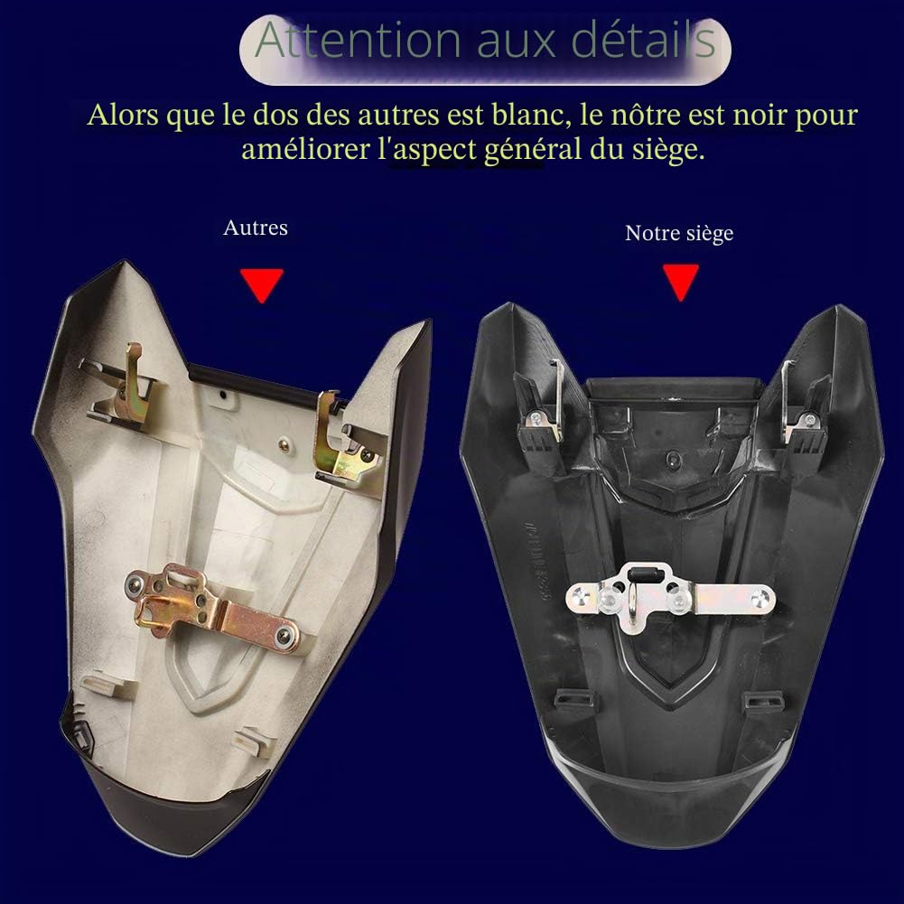 Housse de siège arrière de Moto Compatible avec CB650R CBR650R CB 650R 2019 2020 (Noir)