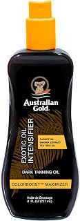 Australian Gold Dark Tanning Exotic Oil with Carrot Extract - 8oz for Deep Natural Tan & Moisturized Skin