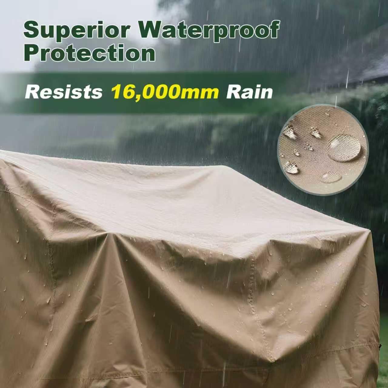 Outdoor Playhouse Cover, Custom Fit for Step2 Backyard Playhouses, Heavy Duty 420D Waterproof Playhouse Cover with Buckle Straps, Reflective Strips & Zipper Access.