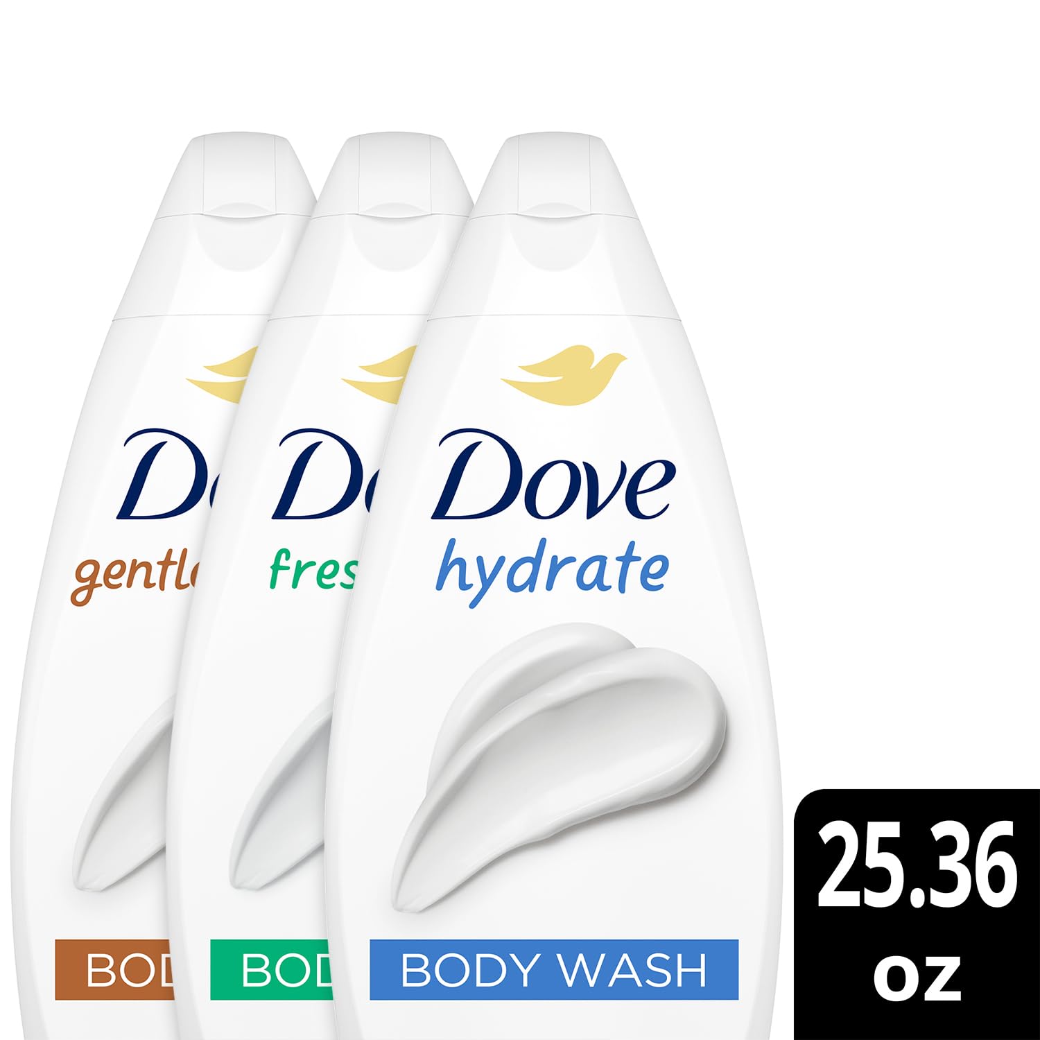Paquete de 3 unidades de gel corporal de gran calidad, hidrata, cuidado fresco y suave para mimar, 25.36 onzas Ea 3