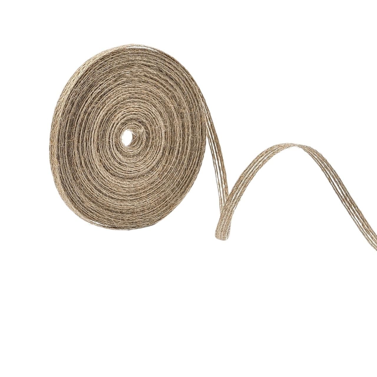 Hessian 0.6-5cm Natural Burlap Fabric Jute Craft Ribbon Lace for Wrapping Rustic Vintage Wedding Decor 10Meter(0.6cm)
