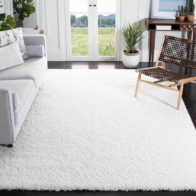 Image of Ultra-Soft Shaggy Carpet (4 X 6 FEET, White) Fluffy, Cozy & Durable Area Rug for Living Room, Bedroom & More ? Premium Modern Design