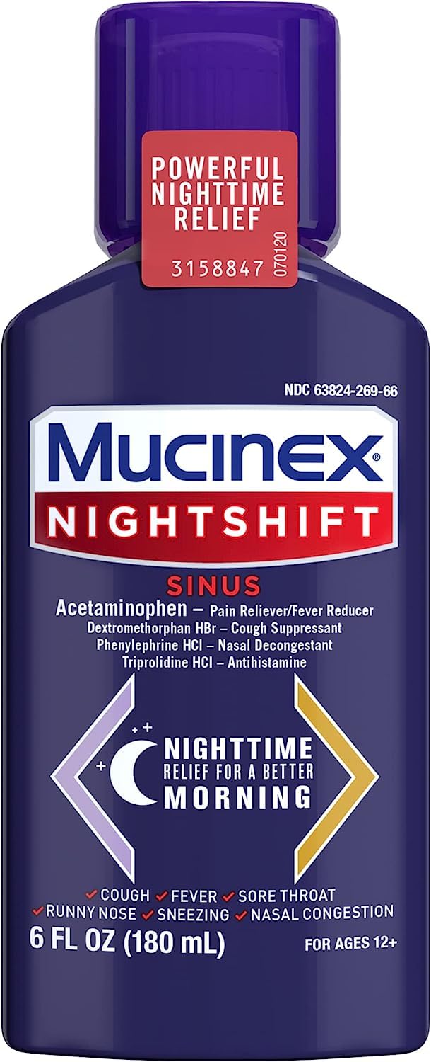Mucinex Fast-MAX? Adult Liquid - Nighttime Severe Cold & Flu 6/ 6 oz (Pack of 4)