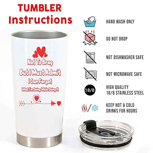 Miniatura 2 de Funny Sarcasm Based Gift Idea for Friend Family Men Women 20 Oz White Stainless Steel Fat Tumbler