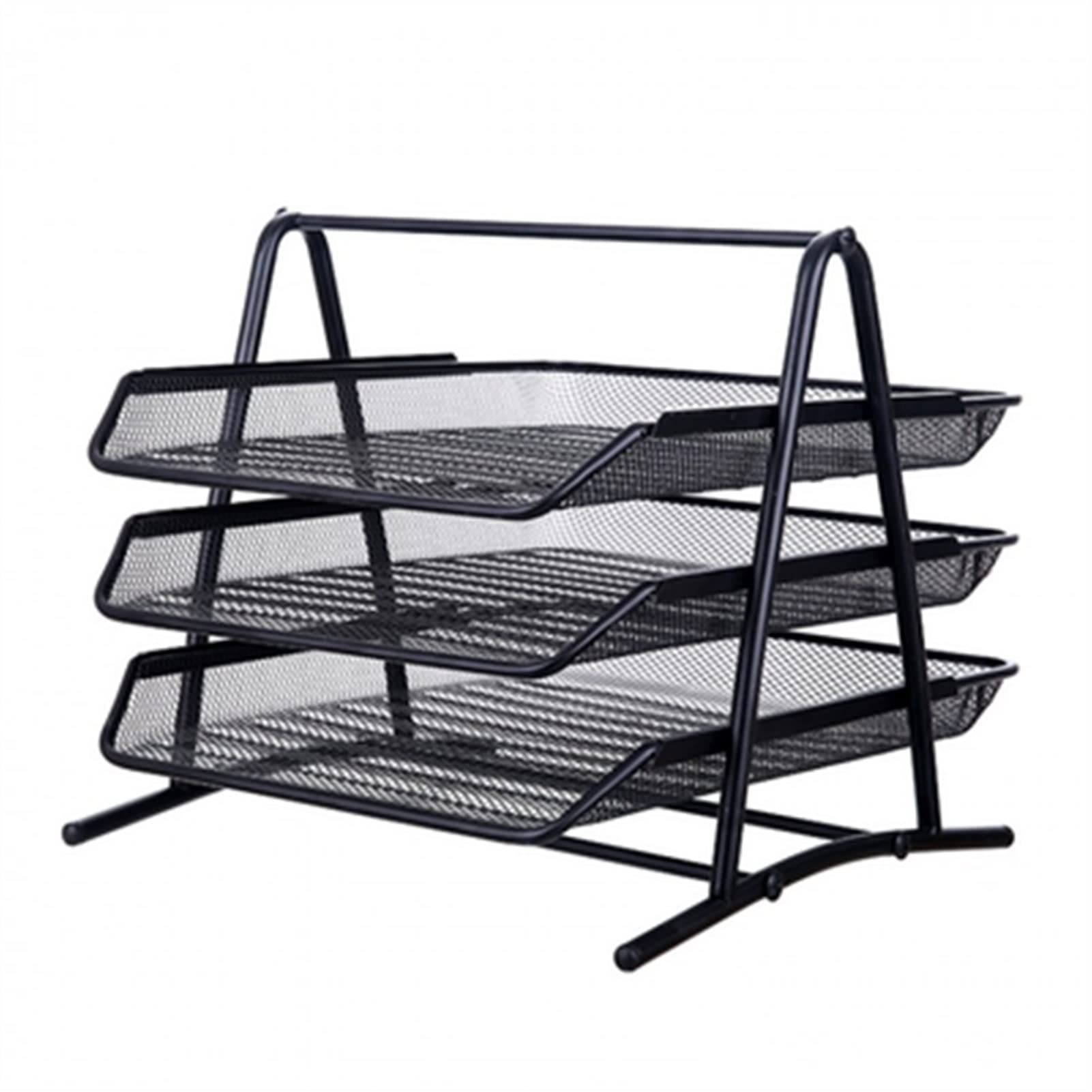 Porta riviste, organizzatori da scrivania, 1 pz. Portadocumenti A4, portadocumenti nero, portadocumenti, porta riviste, vassoio in rete metallica, portaoggetti per ufficio (colore: secondo piano)