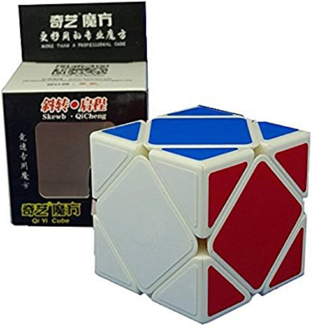 Zaid Collections Smooth Skewb Cube White Base Puzzle