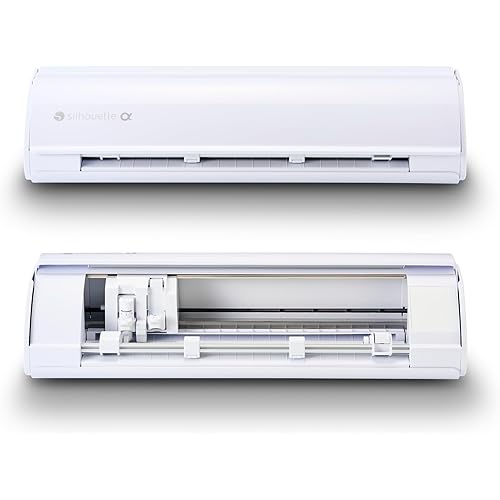 Silhouette CAMEO5α (Alpha) Smart Cutting Machine - Includes Studio Software, AutoBlade, Sketch Pens Adapter, Cutting Mat, 100 Designs, with ES Mat Compatibility (Classic White)