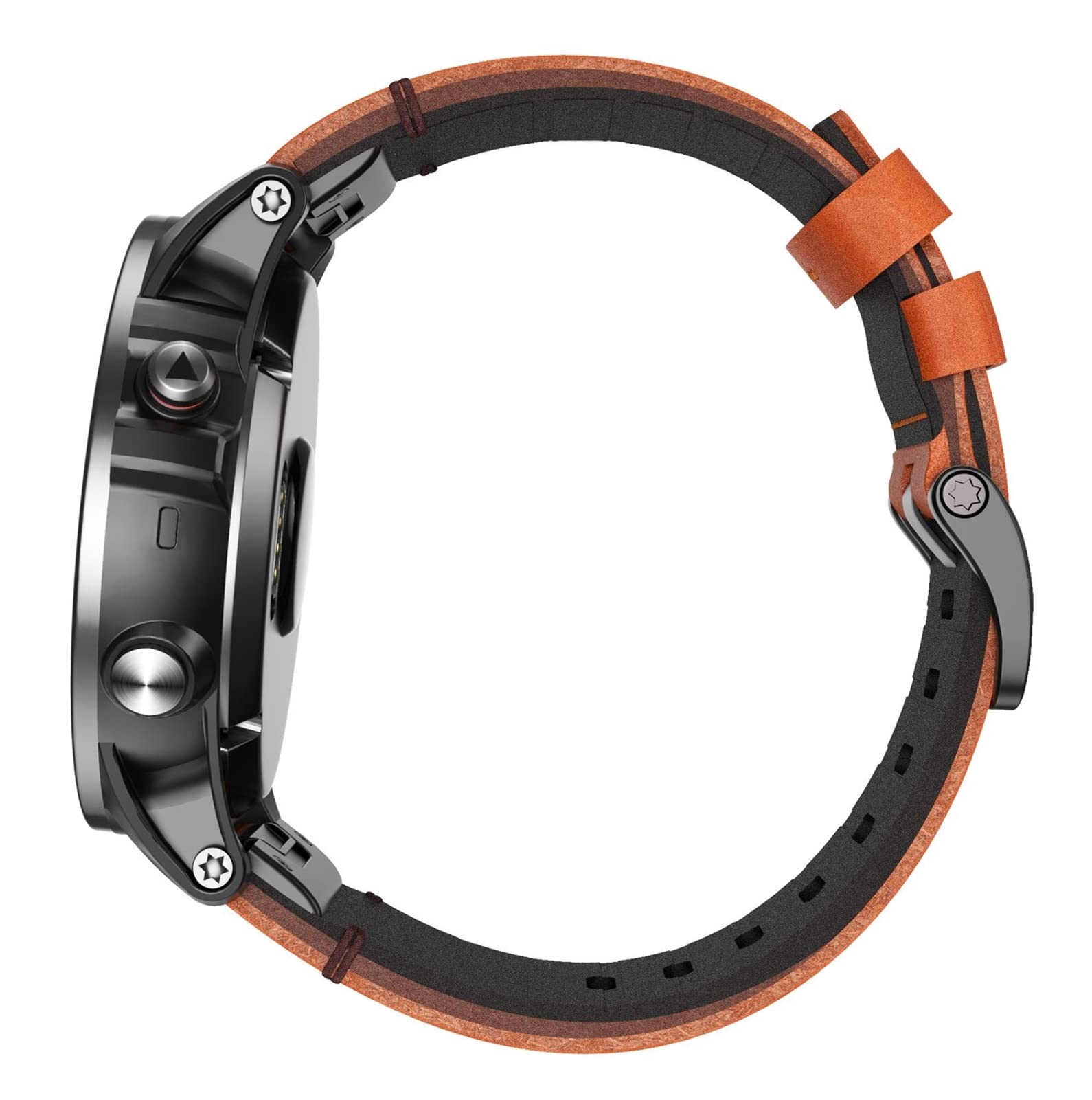 GGZONE RHAIYAN 26mm Watchband Compatible with Fenix 5X/ Fenix 5X Plus Genuine Leather Strap 22mm Compatible with Fenix 6/Fenix 6 Pro/Forerunner 935 Specific (Color : Red, Size : 22mm)